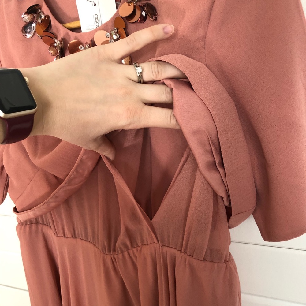 Mauve maternity/nursing dress - Picture 6 of 7